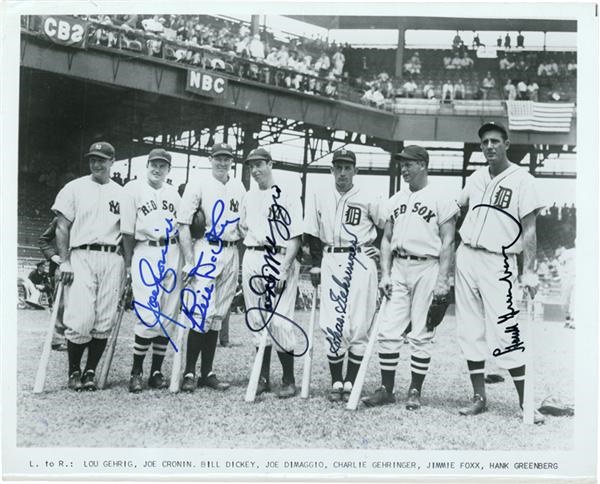 - 1937 All-Star Game Signed Photo with DiMaggio & Greenberg