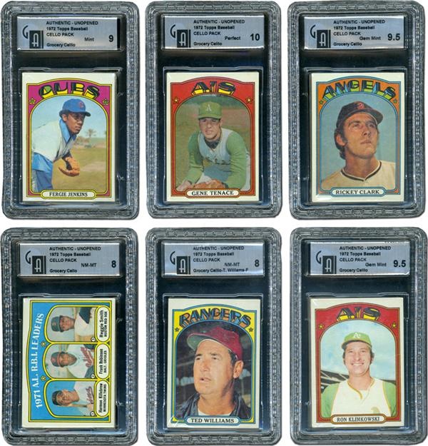 Unopened Cards - 1972 Topps Baseball Cello Packs Collection (20)
