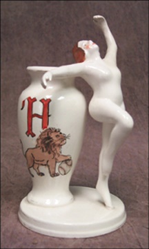 Cuban Sports Memorabilia - 1940's Havana Baseball Club Nude Vase