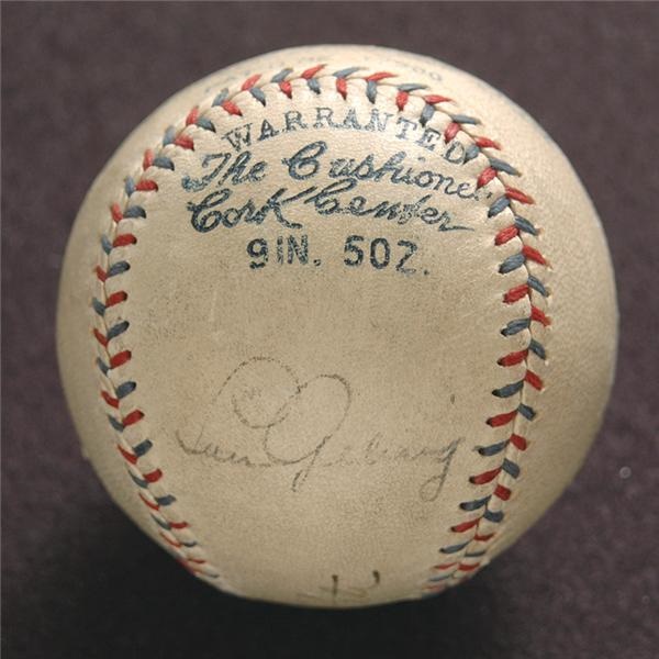 Autographed Baseballs - Lou Gehrig Signed Baseball