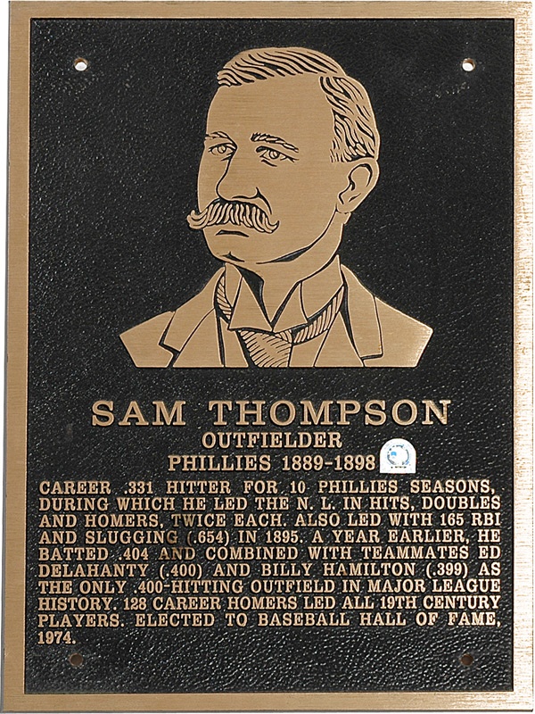 Baseball Rings, Trophies, Awards and Jewel - Sam Thompson Philadelphia Phillies Hall of Fame Plaque