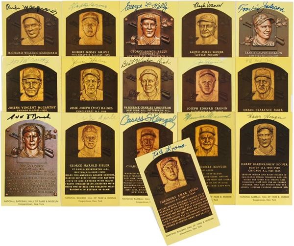 Baseball Autographs - Collection of Yellow Hall of Fame Postcards (370+)