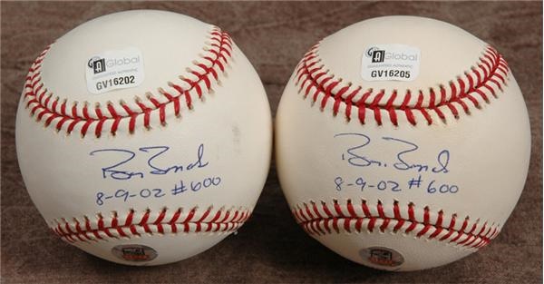- Barry Bonds 600th Home Run Limited Edition Signed Baseballs (19)