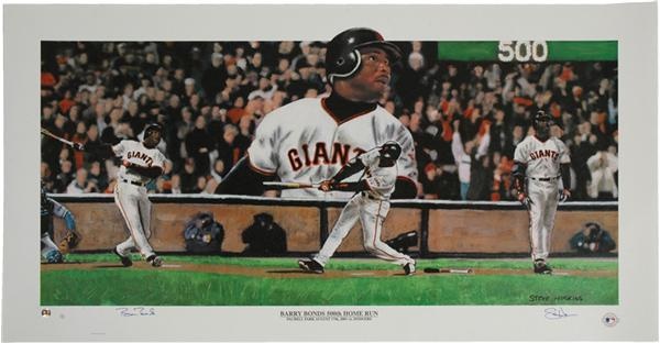 Barry Bonds - Barry Bonds 500 Home Run Signed Limited Edition Canvases by Steve Hoskins (15)