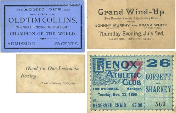 Muhammad Ali & Boxing - Four 19th Century Boxing Tickets