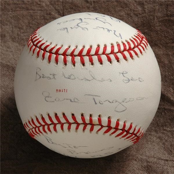 Single Signed Baseballs - Earl Torgeson Single Signed "Stat Baseball"