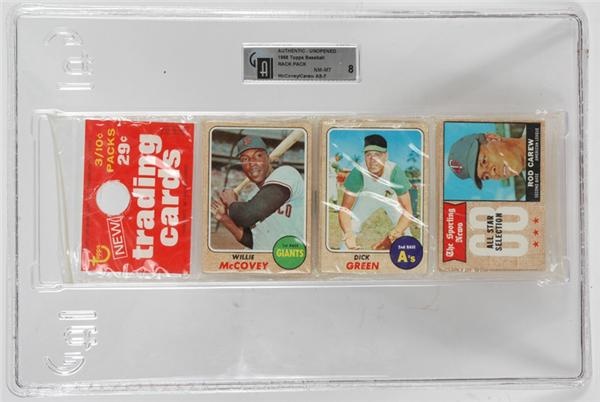 - 1968 Topps Rack Pack With McCovey & Carew All Star On Top GAI 8
