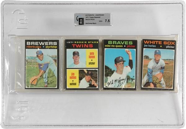 Unopened Cards - 1971 Topps Rack Pack With McCovey On Bottom GAI 7.5