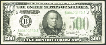- 1934 Five Hundred Dollar Bill