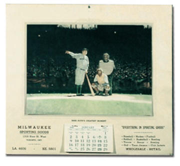Babe Ruth - 1949 Babe Ruth Called Shot Calendar (14x16")