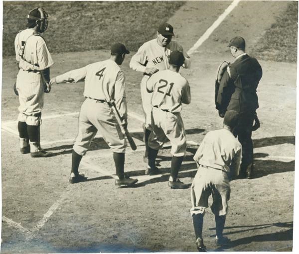 Baseball Photographs - 1932 Babe Ruth “Called Shot” Photograph Published in the Chicago Herald-Examiner