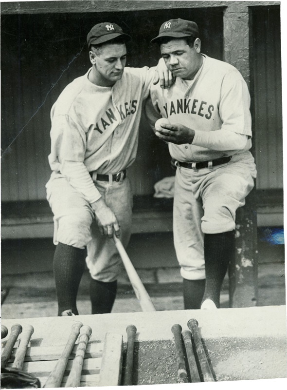 Baseball Photographs - Babe Ruth Buys His 500th Home Run Baseball for $20 (Gehrig Innocent)