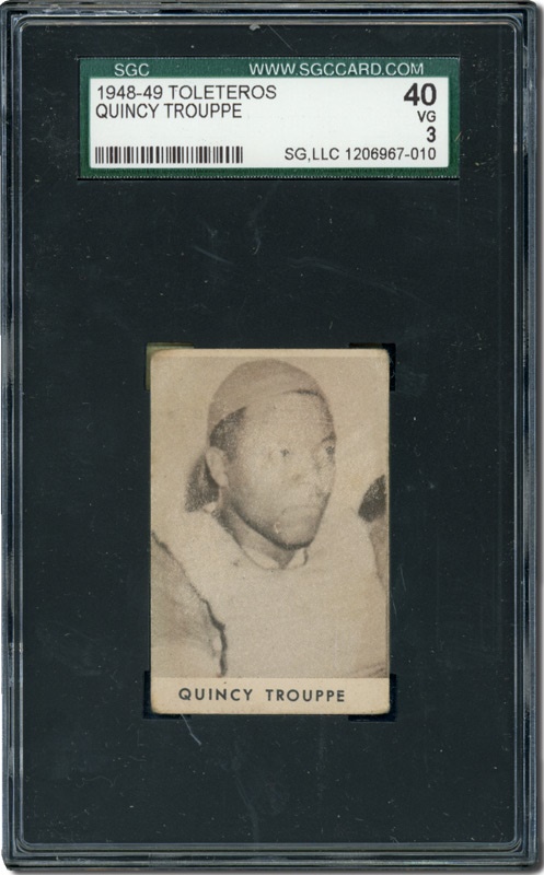 Negro League and Latin Cards - 1948-49 Toleteros Quincy Trouppe SGC 40 VG 3