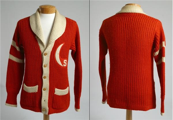 June 2005 Internet Auction - Andy Aitkenhead's 1926-27 Saskatoon Sheiks Wool Cardigan Sweater