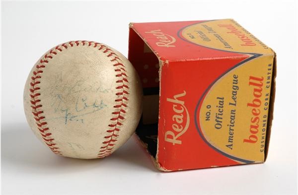 June 2005 Internet Auction - Ty Cobb Farewell Tour Signed Baseball (One of the Last Baseballs Signed by Ty Cobb)