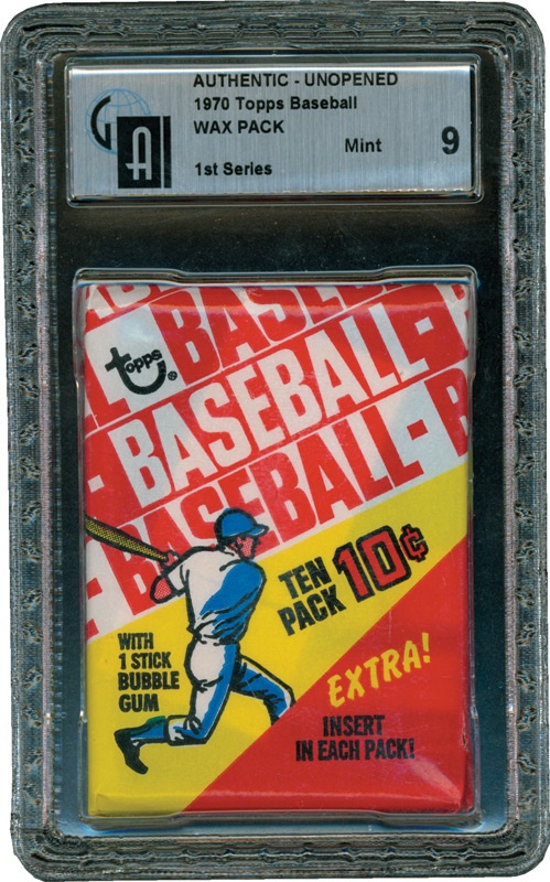 June 2005 Internet Auction - 1970 Topps Baseball Wax Pack GAI 9 MINT