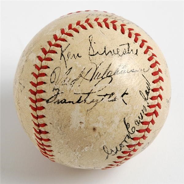 June 2005 Internet Auction - WWI "Great Lakes" Signed Baseball with Mickey Cohrane'