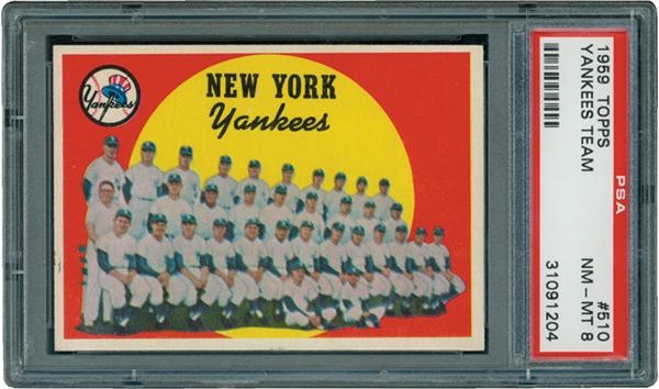June 2005 Internet Auction - 1959 Topps #510 Yankees Team PSA 8 NM-MT