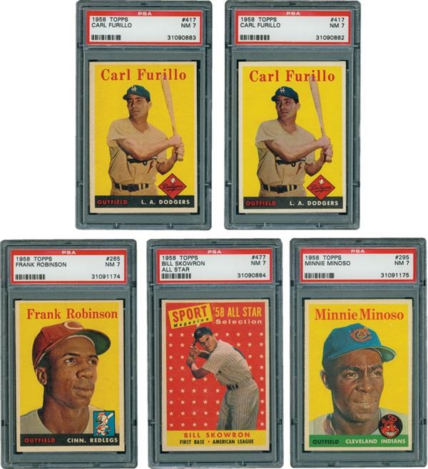 June 2005 Internet Auction - 1958 Topps PSA 7 Lot (5) Including Robinson and Minoso