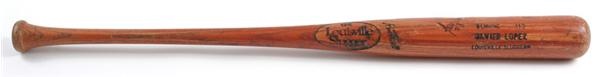June 2005 Internet Auction - Circa 1989 Javy Lopez Game Used Autographed Minor League Bat (34")