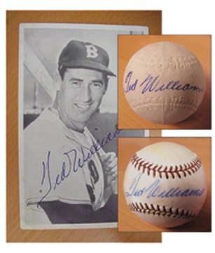 Sold at Auction: Ted Williams signature cut