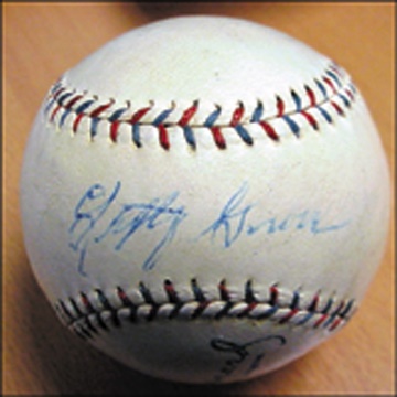 - Circa 1929 Lefty Grove Single Signed Baseball from the LeftyGrove Estate