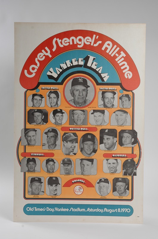 June 2005 Internet Auction - 1970 Yankee Stadium Old Timers Day Poster