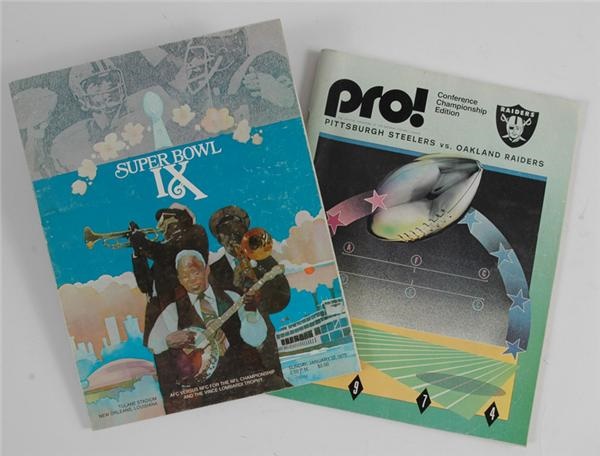 All Sports - Super Bowl IX Game Program with AFC Concerence Championship Program