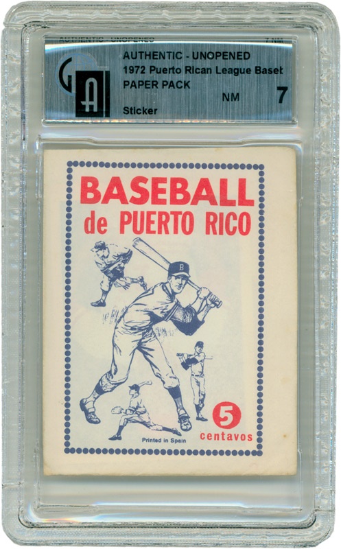 1972 Puerto Rican League Baseball Paper Pack Graded GAI 7 NM