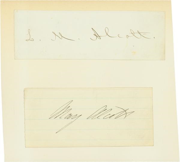 Rock And Pop Culture - Louisa May Alcott & May Alcott Signed Cuts