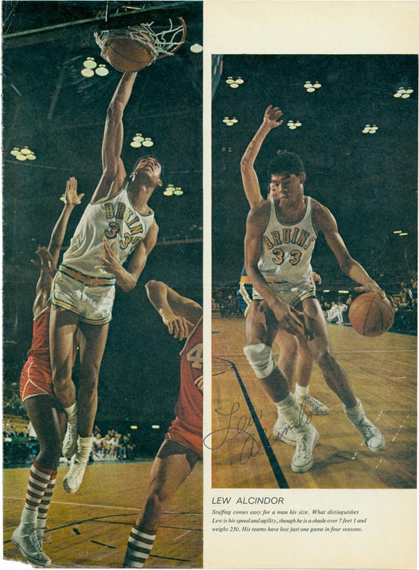 All Sports - Lew Alcindor Signed Magazine Photo from Chicago Sportswriter