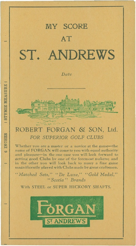 All Sports - St. Andrews Golf Scorecard