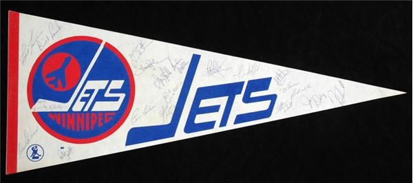 Winnepeg Jets(WHA)Avco Cup Team Signed Pennant