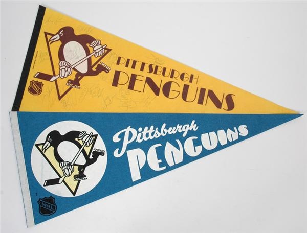 Pittsburgh Penguins Team Signed Pennant Collection (2)