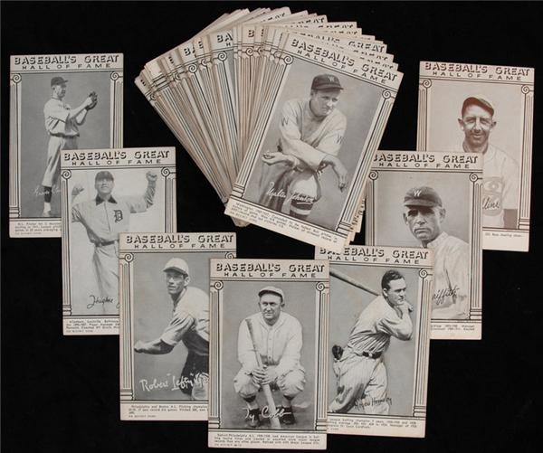 Vintage Cards - 1948 Exhibit Baseball Greats Near Complete Set