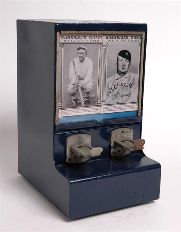 1950s Coin Op Exhibit Card Vending Machine