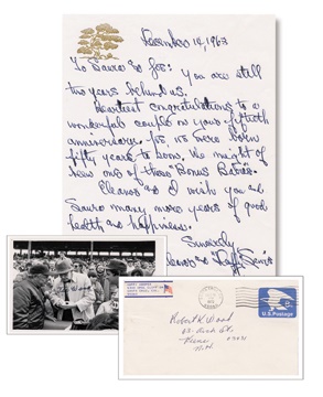 Baseball Autographs - Smoky Joe Wood Letter Collection