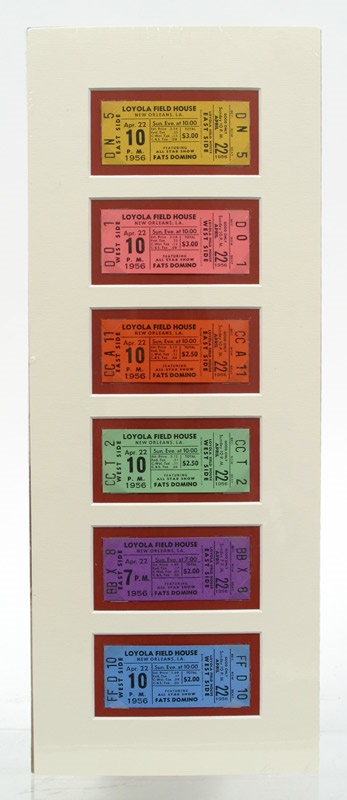 - 1956 Fats Domino Set of Six Unused Concert Tickets