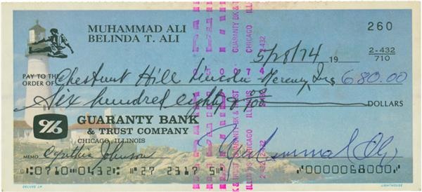 - Muhammad Ali Signed Personal Check