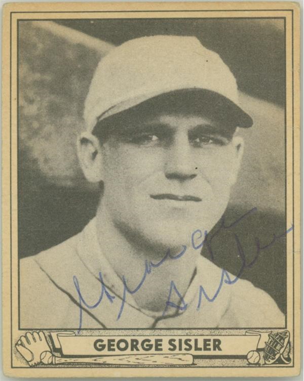 1940 Play Ball George Sisler Signed Card