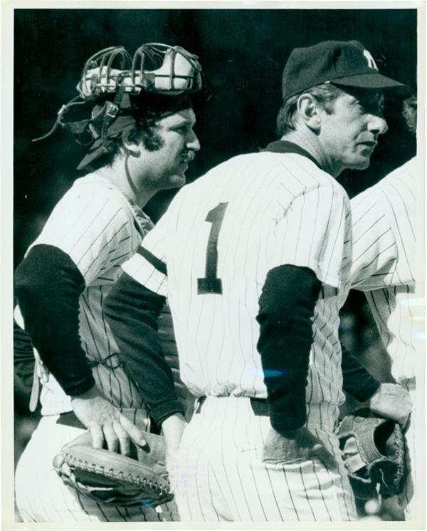 Thurman Munson / Billy Martin 1976 Wire Photo