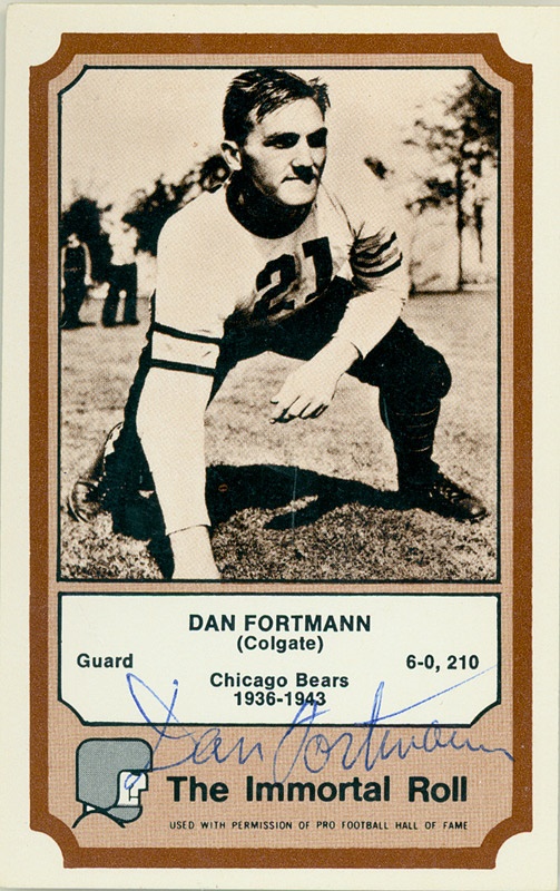 - Dan Fortmann Autographed Fleer HOF Card