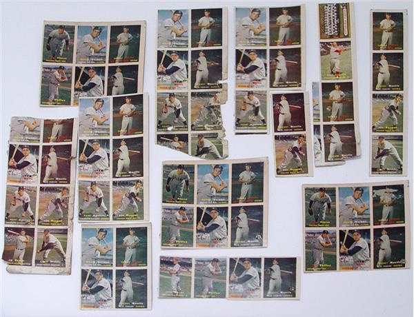 - 1957 Topps Uncut Strips Collection All w/ Mantle
