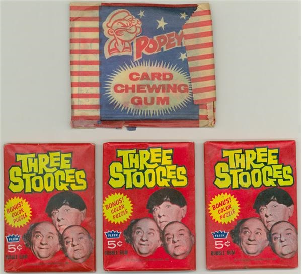 - 1965 Fleer Three Stooges Packs (3) w/ a 1952 Popeye Pack
