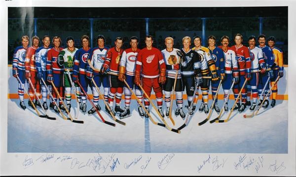 NHL 500 Goal Scorers Autographed Print