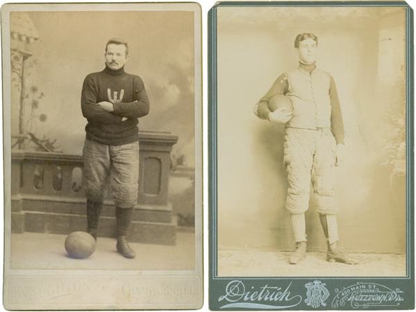 Football - Two 19th Century Football Cabinet Photos (2)