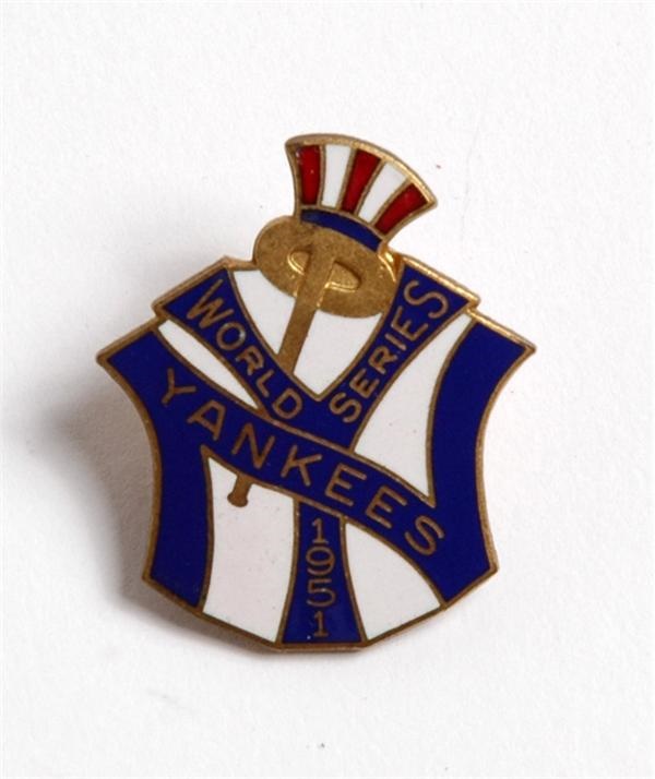 - 1951 N.Y. Yankees World Series Press Pin