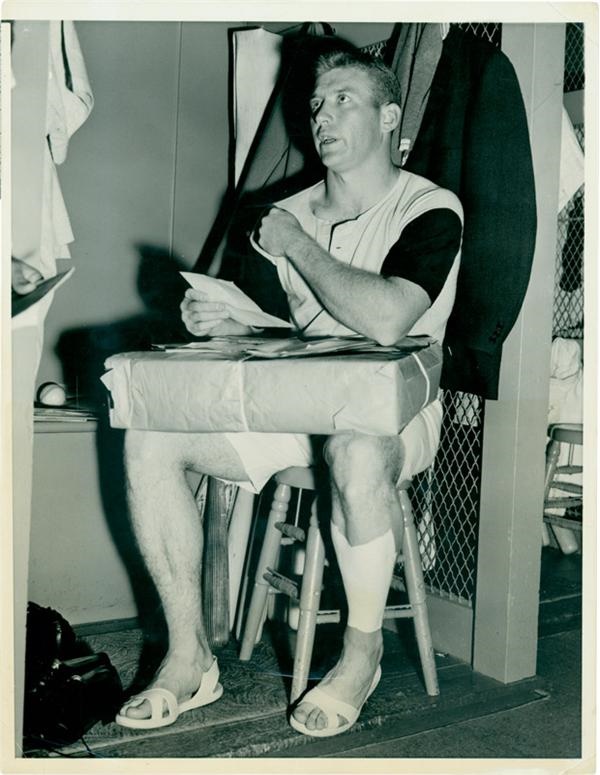 Photography - Mickey Mantle 1957 Wire Photo by Sam Schulman