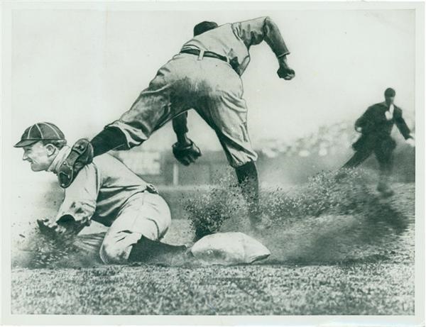 Ty Cobb Sliding by Charles Conlon