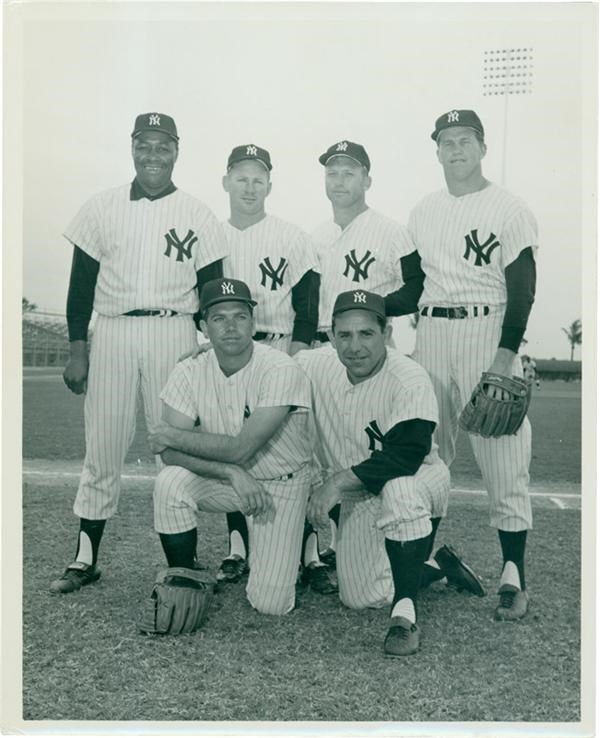 Mantle Ford Howard Kubek Richardson Berra 1963 N.Y. Yankees Spring Training Photo